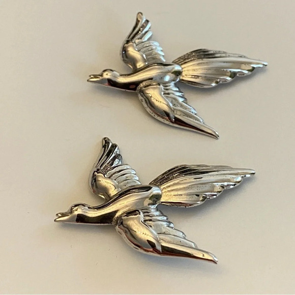 Vintage Coro Sterling Sliver Flying Pair of Doves Bird Brooch - Picture 10 of 10